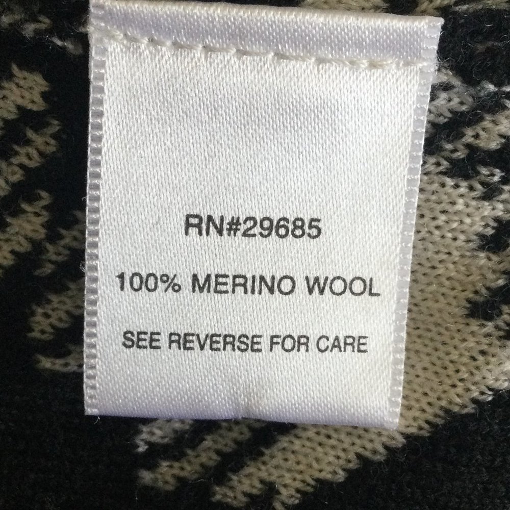 Pendleton 100% Merino Wool Black/White Cardigan SP - Picture 6 of 7